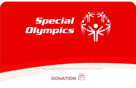 Special Olympics donation card for Colombia showing fixed COP amounts