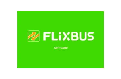 FlixBus gift card for Brazil showing bus travel voucher branding